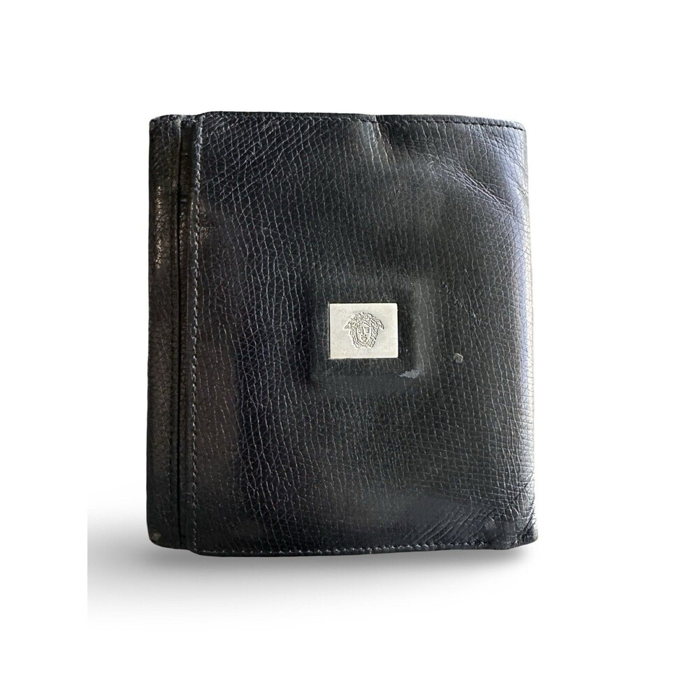 Versace Medusa Plaque Leather Trifold Wallet Authentic-Vintage